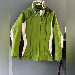 Vintage Columbia Lime Green and White Outdoor Jacket